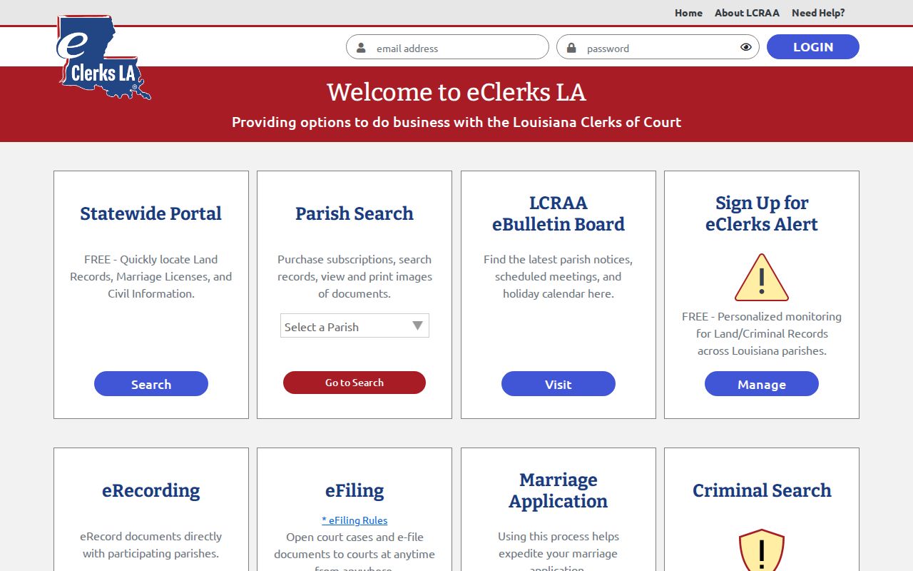 St. Martin Parish court docket source for eClerksLA statewide portal access